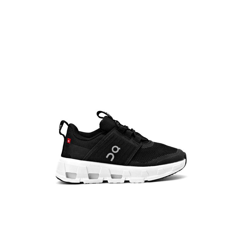 kids' On Cloud Play sneakers in black and white