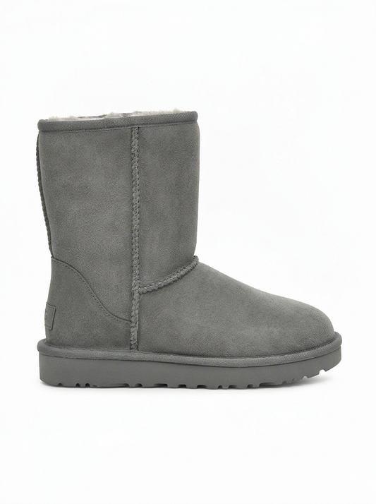 UGG Classic II Boot in grey, featuring a sheepskin lining and a lightweight outsole
