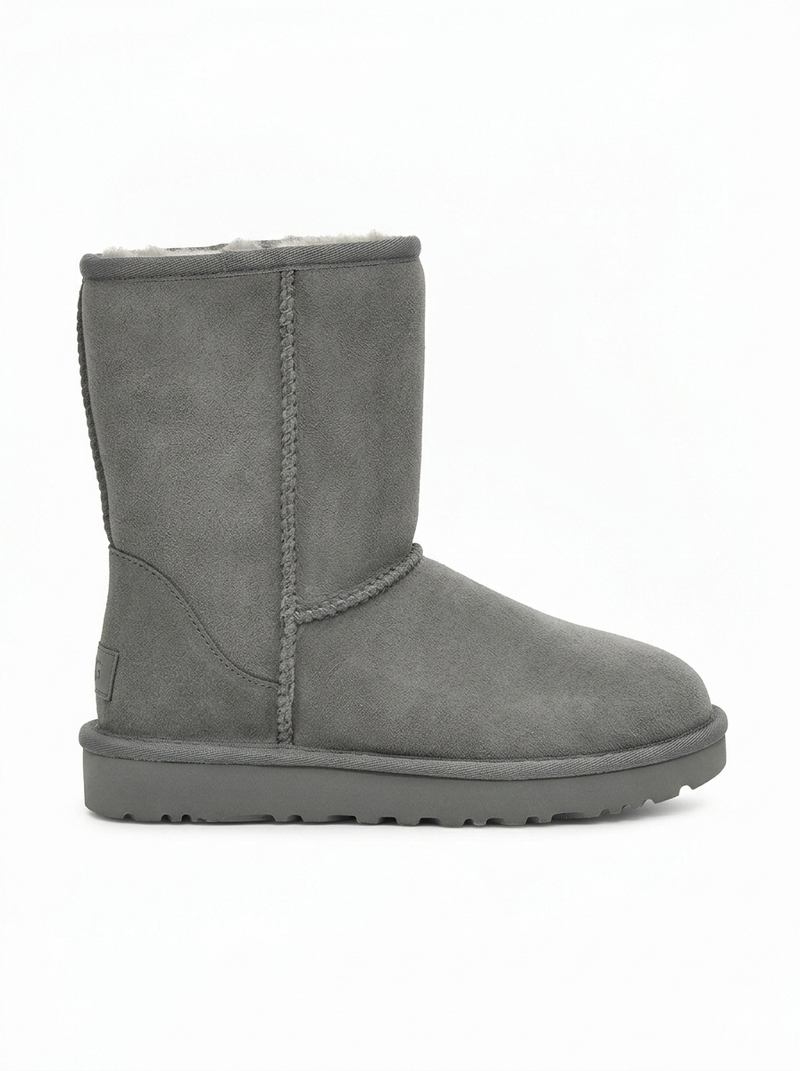 UGG Classic II Boot in grey, featuring a sheepskin lining and a lightweight outsole