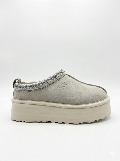 UGG Women's Tazz Slipper is a platform slipper featuring signature suede in a Grey