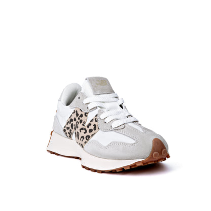 NB 327 trainers, a low-top silhouette featuring a distinct leopard print 'N'