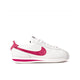 Cortez Basic SL GS sneakers in white with a fuchsia pink suede