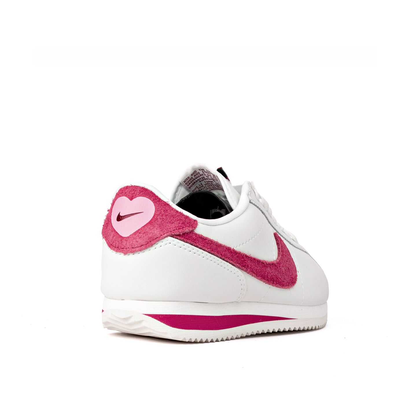 Cortez Basic SL GS sneakers in white with a fuchsia pink suede