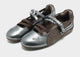 Speedcat Lux Ballet sneakers in a brown and silver colorway, featuring a metallic finish and suede detailing