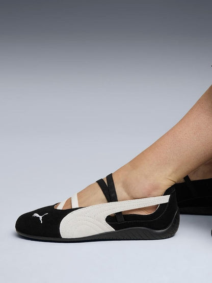 Speedcat Ballet SD sneakers feature a distinct suede construction and a slip-on design with elastic instep straps