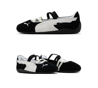 Speedcat Ballet SD sneakers feature a distinct suede construction and a slip-on design with elastic instep straps