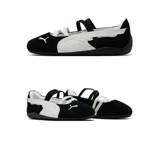 Speedcat Ballet SD sneakers feature a distinct suede construction and a slip-on design with elastic instep straps