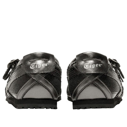Onitsuka Tiger Mexico 66 TGRS shoes feature a striking black glitter finish combined with metallic silver accents