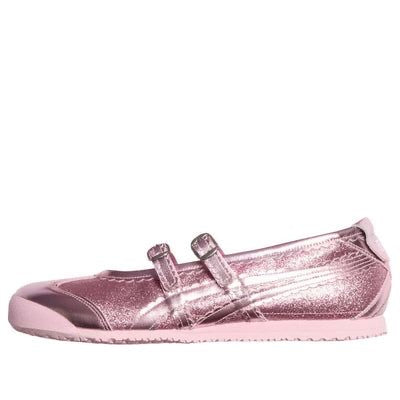 Onitsuka Tiger Mexico 66 TGRS shoes in a vibrant pink glitter finish with dual buckle