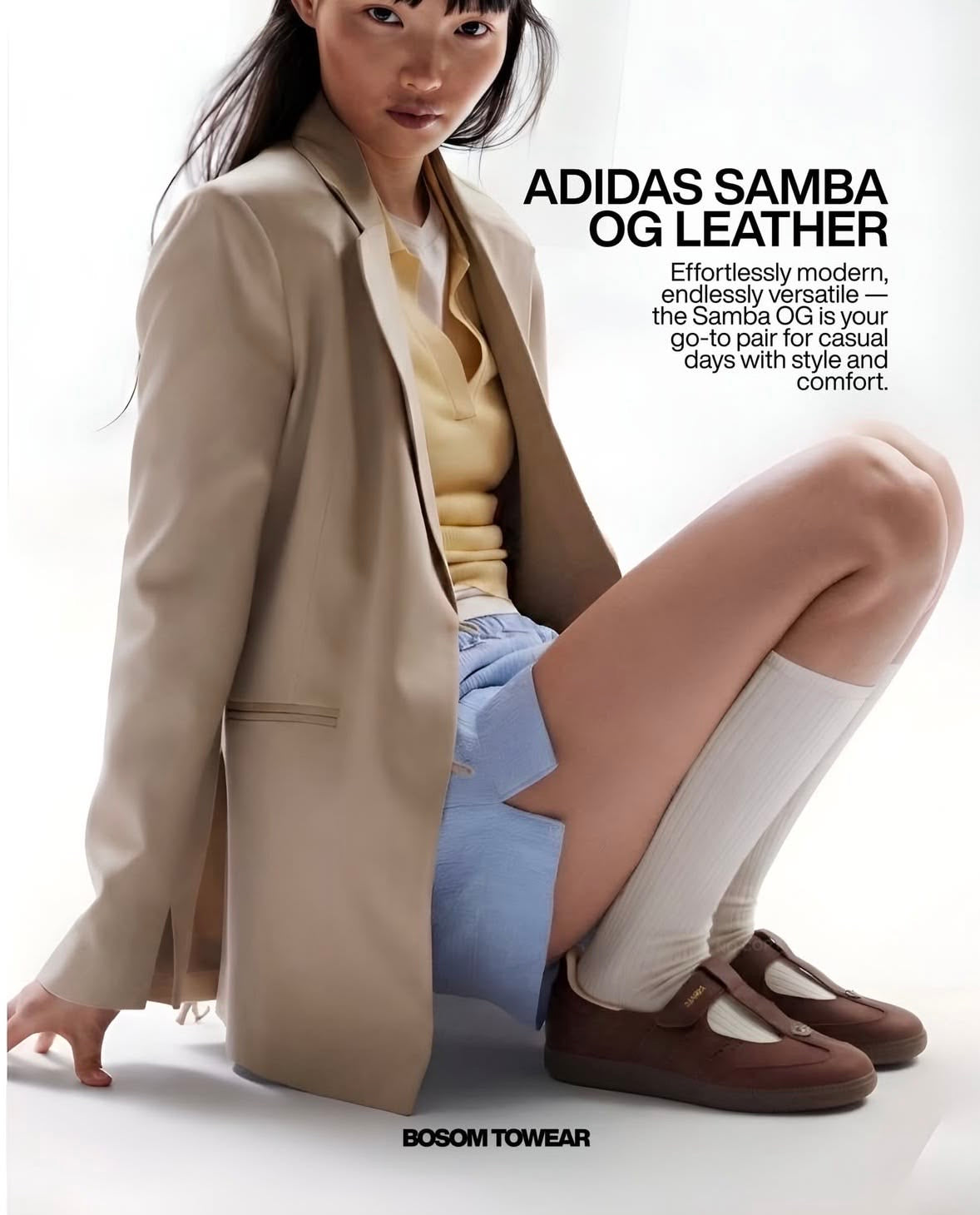 Samba Mary Jane-style strap shoes in a "Brown" or "Sand Strata" colorway, featuring a unique